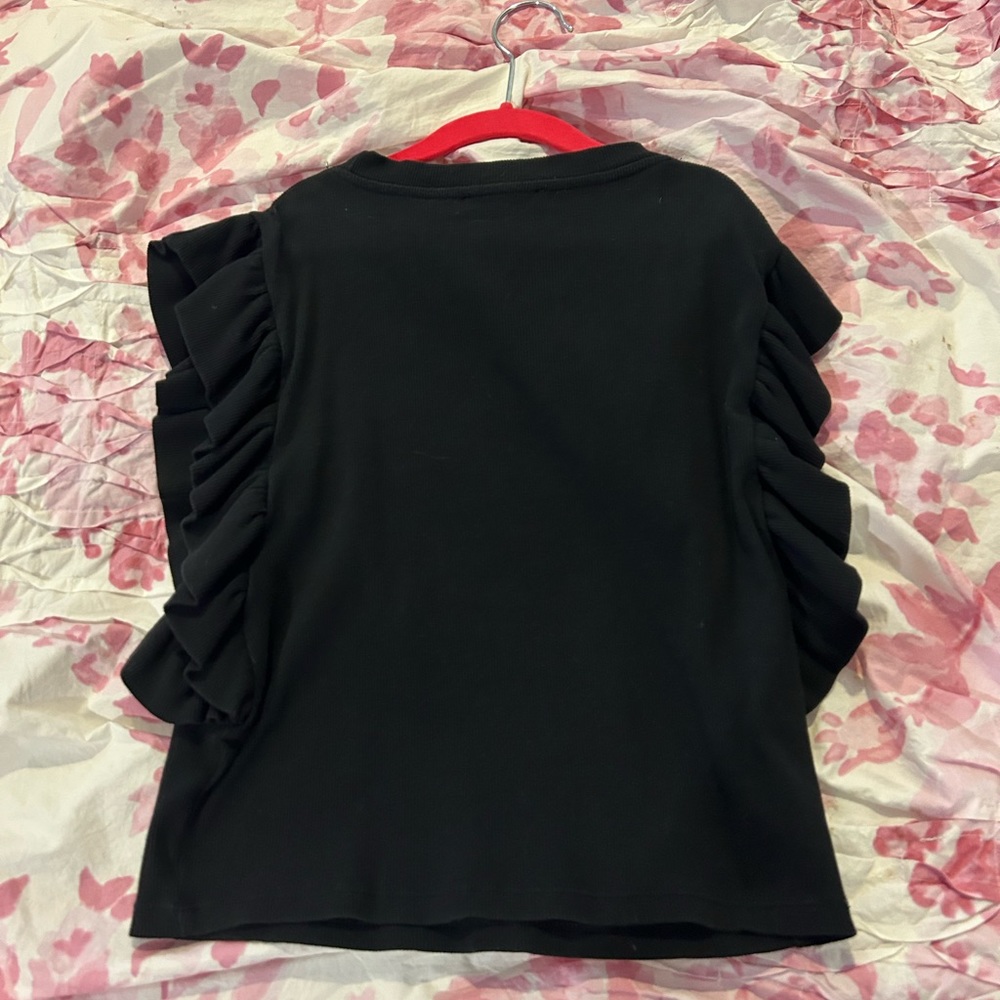 Zara Ruffled Top, Size Medium - Picture 2 of 3